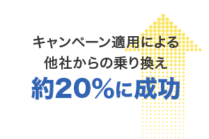 キャンペーン適用による他社からの乗り換え 約20％に成功